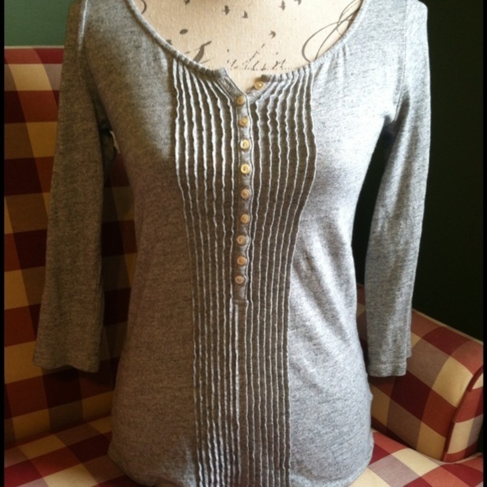J.Crew 3/4 Sleeve Gray Top S